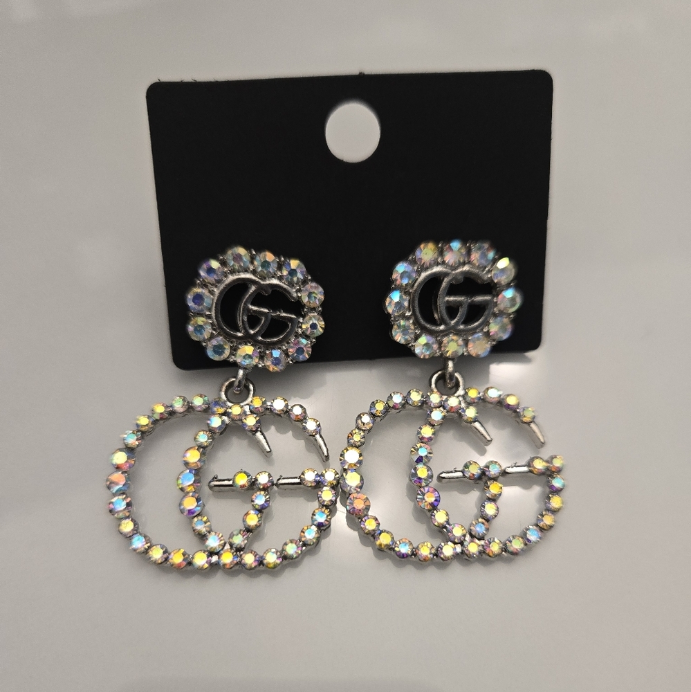 🔥Elegant Silver and Multicolor Crystal Earrings🔥